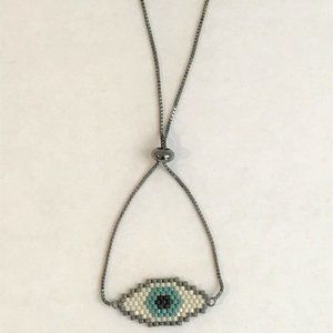 Black Evil Eye Adjustable Bracelet